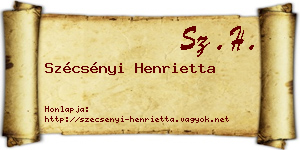 Szécsényi Henrietta névjegykártya