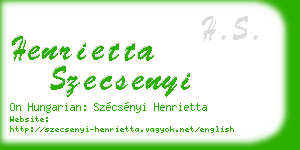 henrietta szecsenyi business card