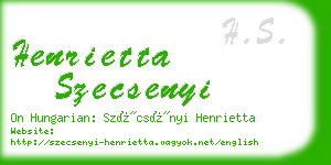 henrietta szecsenyi business card